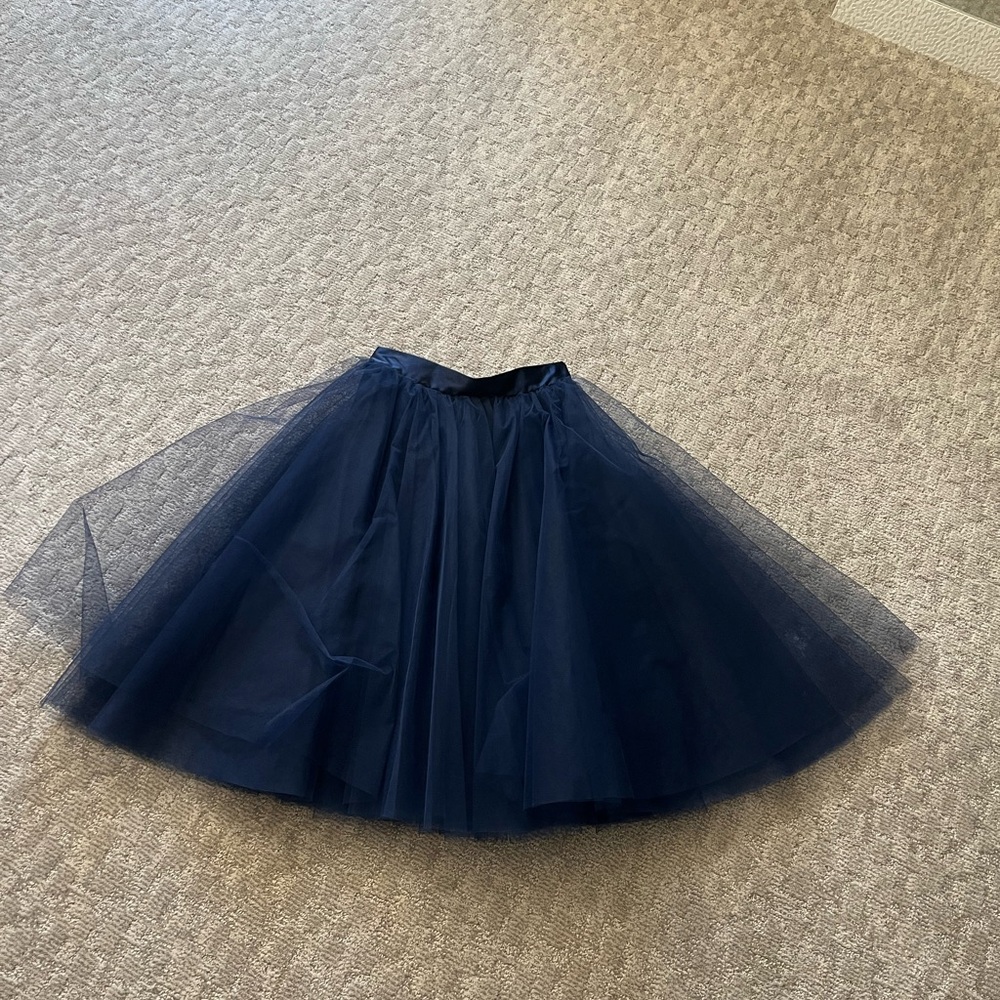 Space 46 Boutique Midnight Blue Tulle Midi Skirt